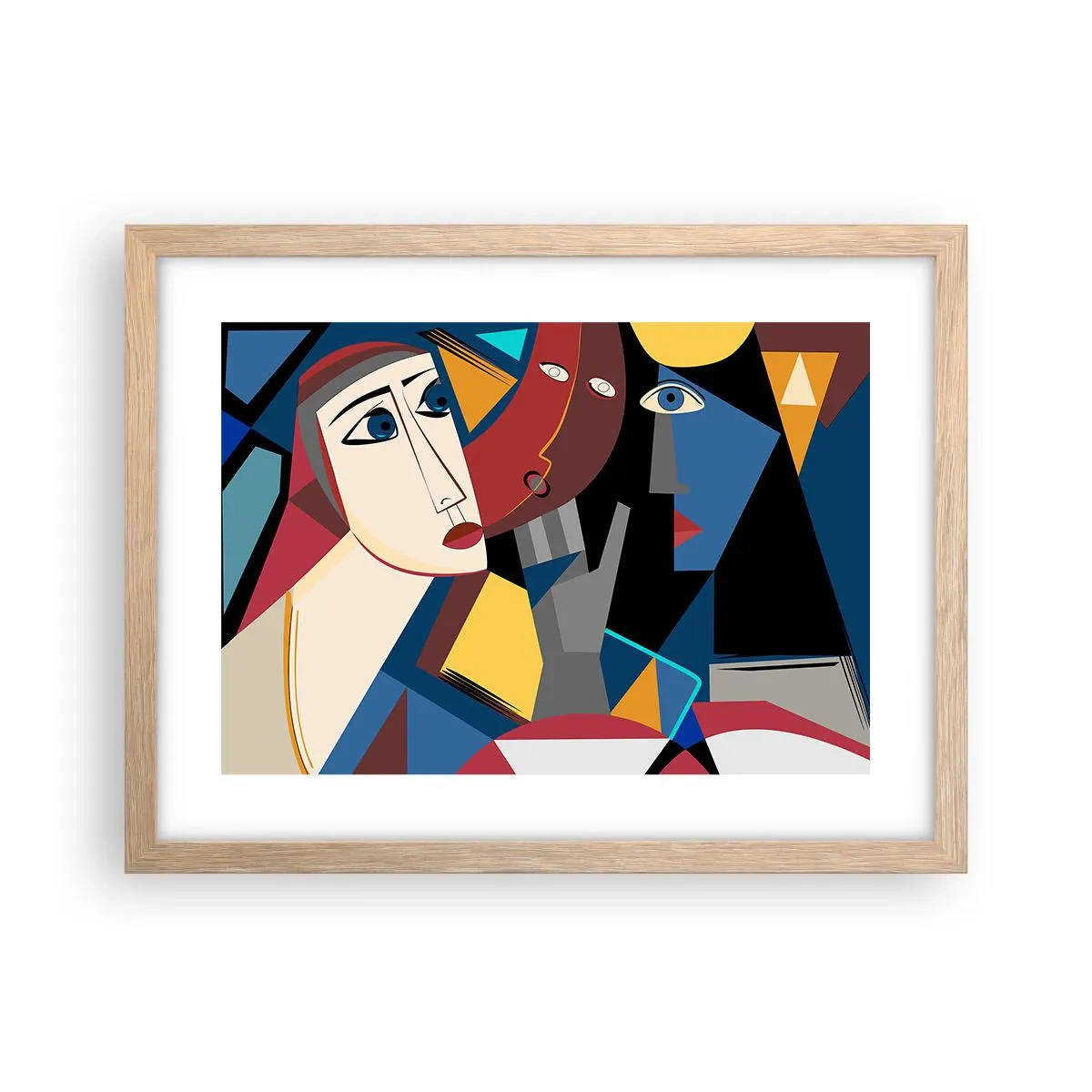 Poster in light oak frame - Conversation of Cubists - 40x30 cm