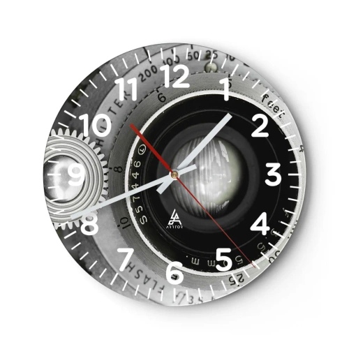Wall clock - Clock on glass - Tale about Hollywood - 30x30 cm