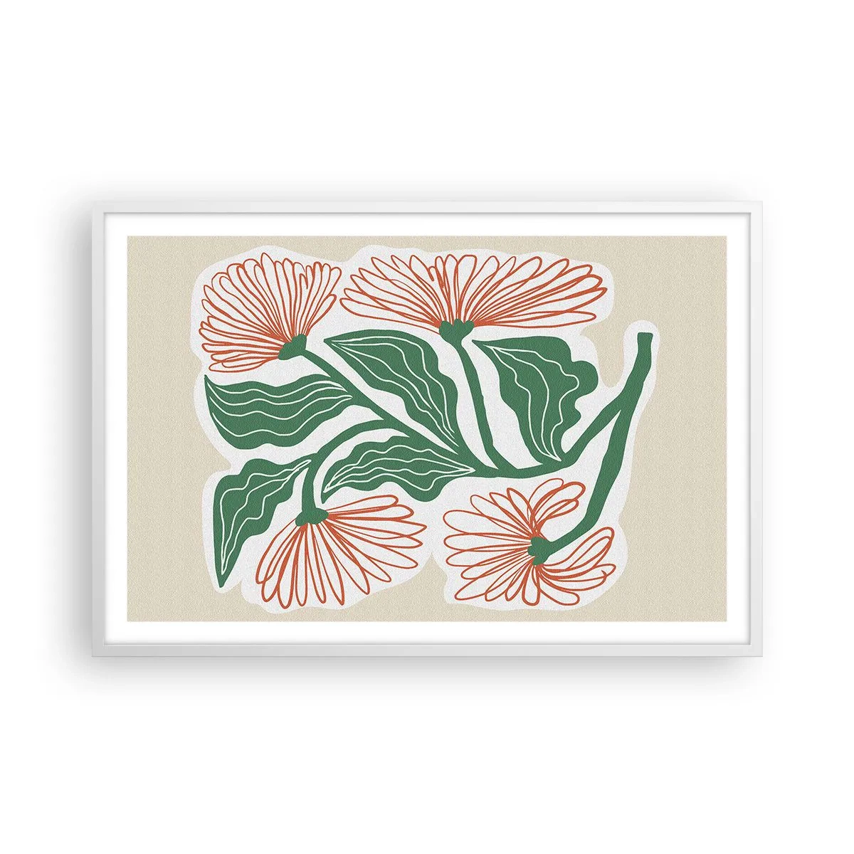 Poster in white frmae - Folk and Modern - 91x61 cm