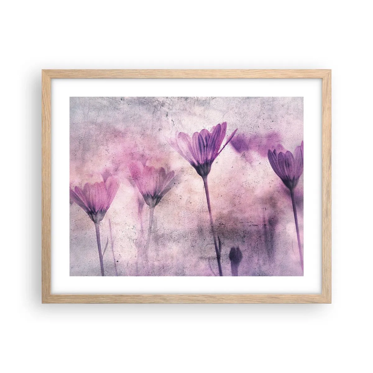 Poster in light oak frame - Dream of Flowers - 50x40 cm