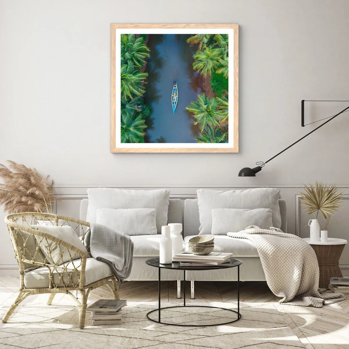 Poster in light oak frame - On Tropical Trail - 30x30 cm