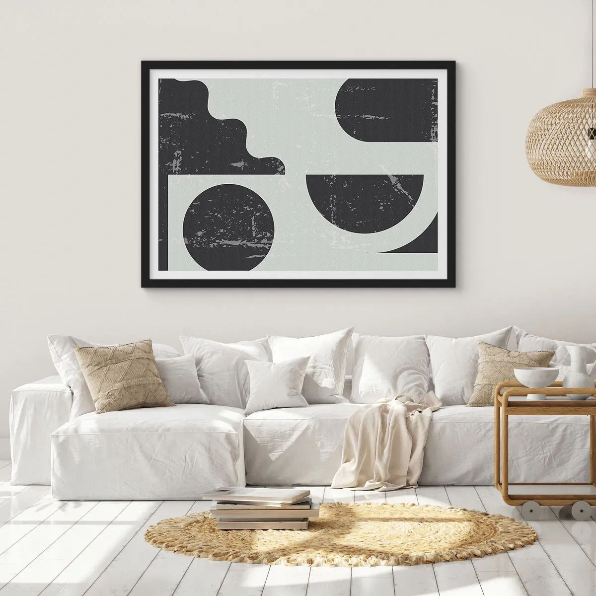 Poster in black frame - Composition Above and Under - 50x40 cm