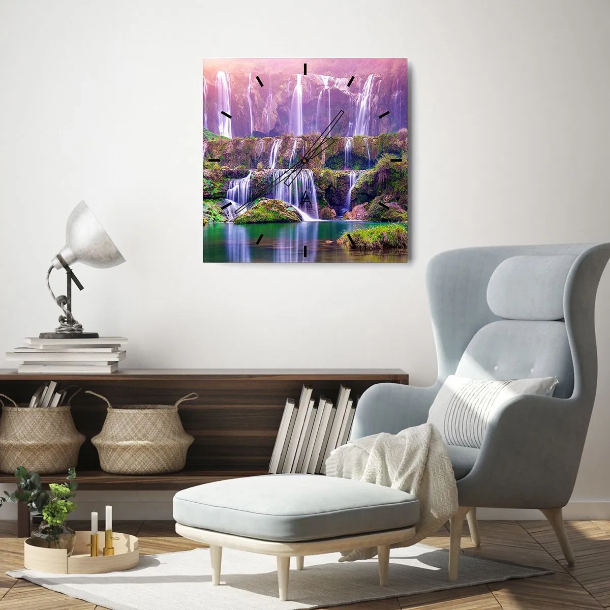 Wall clock - Clock on glass - Stairway to Heaven - 30x30 cm