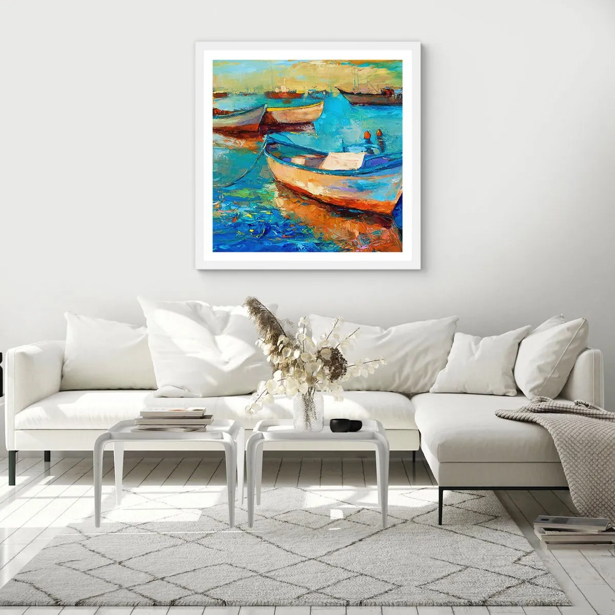 Poster in white frmae - In a Southern Bay - 40x40 cm