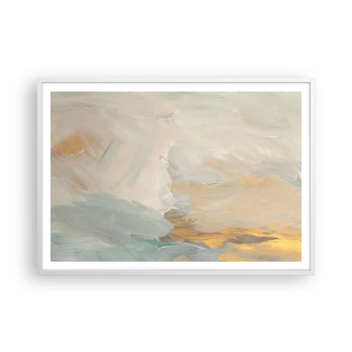 Poster in white frmae - Abstract: Land of Gentleness - 100x70 cm