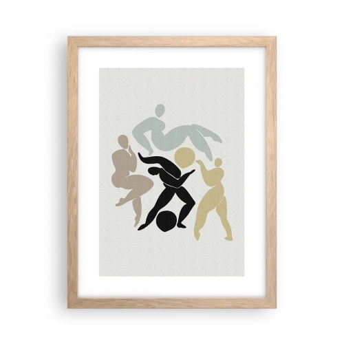 Poster in light oak frame - Exercise to Stay Fit and Beautiful - 30x40 cm
