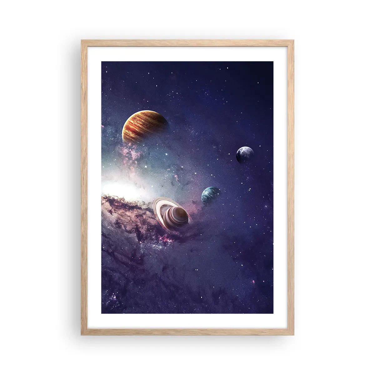 Poster in light oak frame - Solar-Dancing System - 50x70 cm