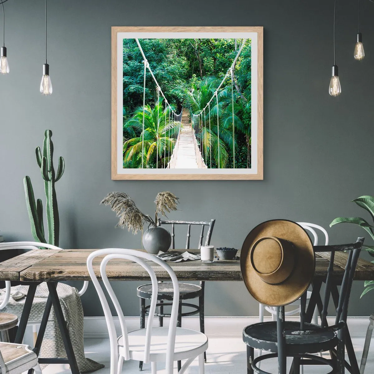 Poster in light oak frame - Welcome to the Jungle! - 30x30 cm