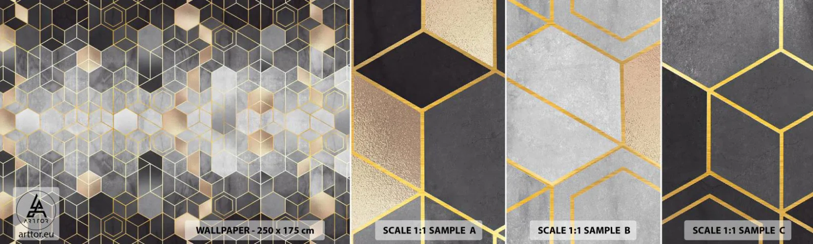 Photo Wallpaper Sample Standard Eco - Diamond Composition - Abstraction, Piece, Graphics - 100x30 cm