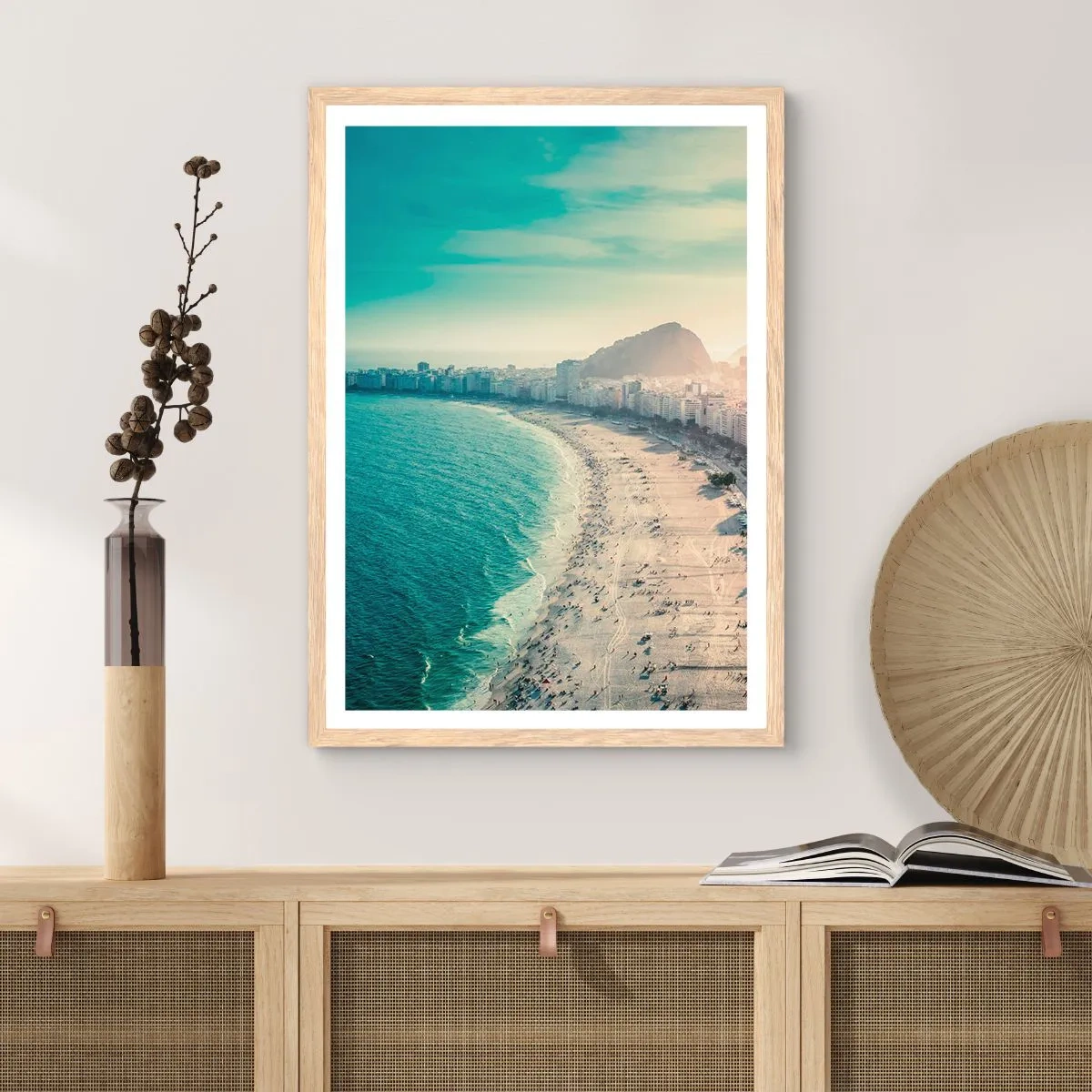 Poster in light oak frame - Eternal Holiday in Rio - 40x50 cm
