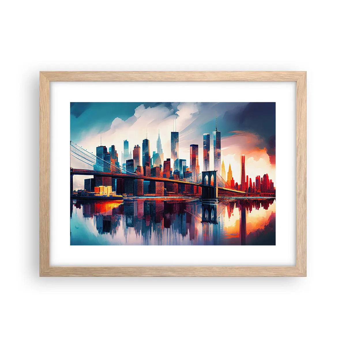 Poster in light oak frame - Fabulous New York - 40x30 cm