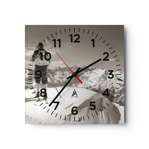 Wall clock - Clock on glass - Mountains Are the Same - 40x40 cm