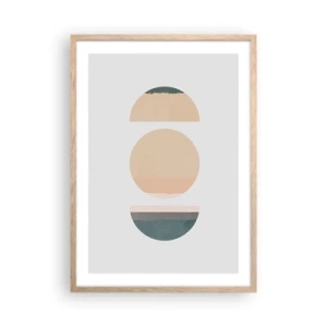 Poster in light oak frame - Wheel after a Wheel - 50x70 cm