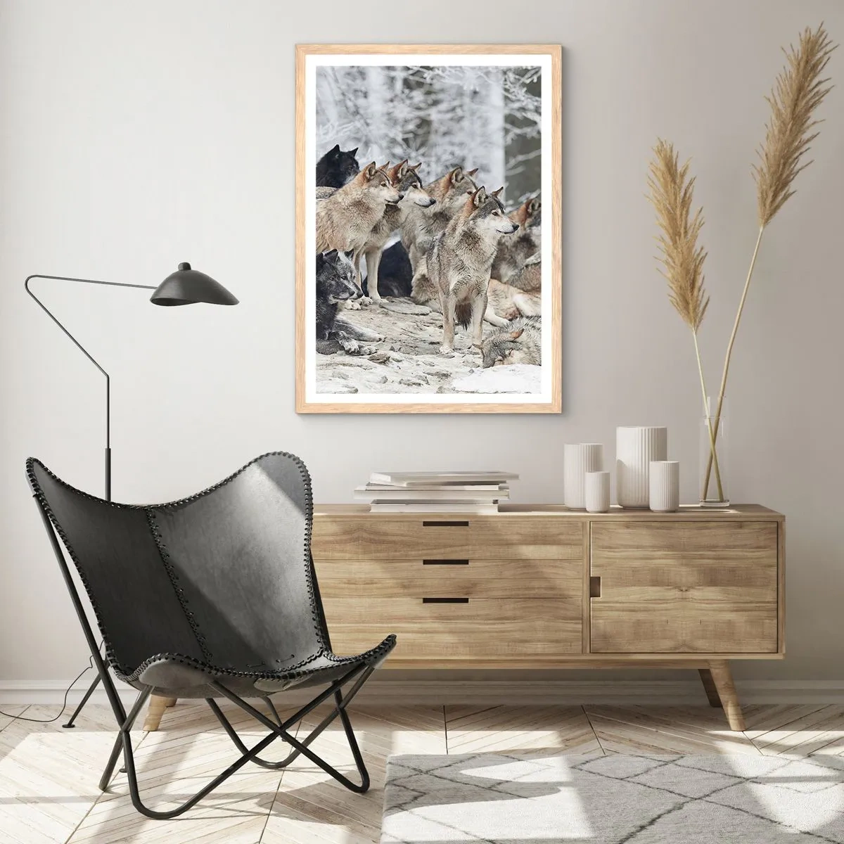 Poster in light oak frame - Family and Friends - 61x91 cm