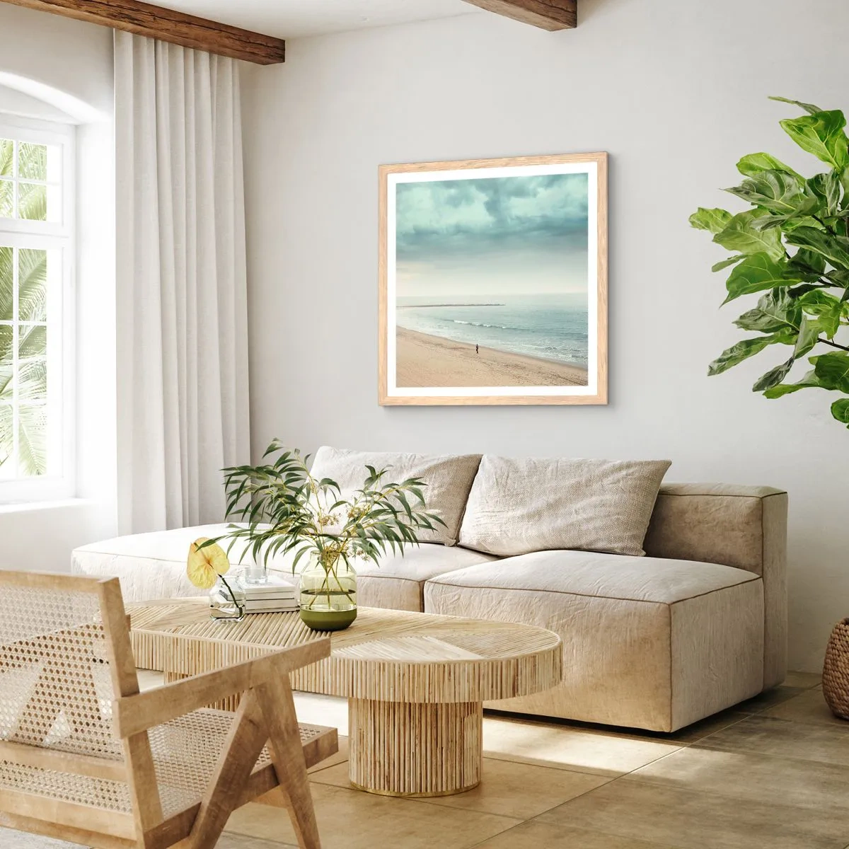 Poster in light oak frame - In Search of Quiet - 60x60 cm