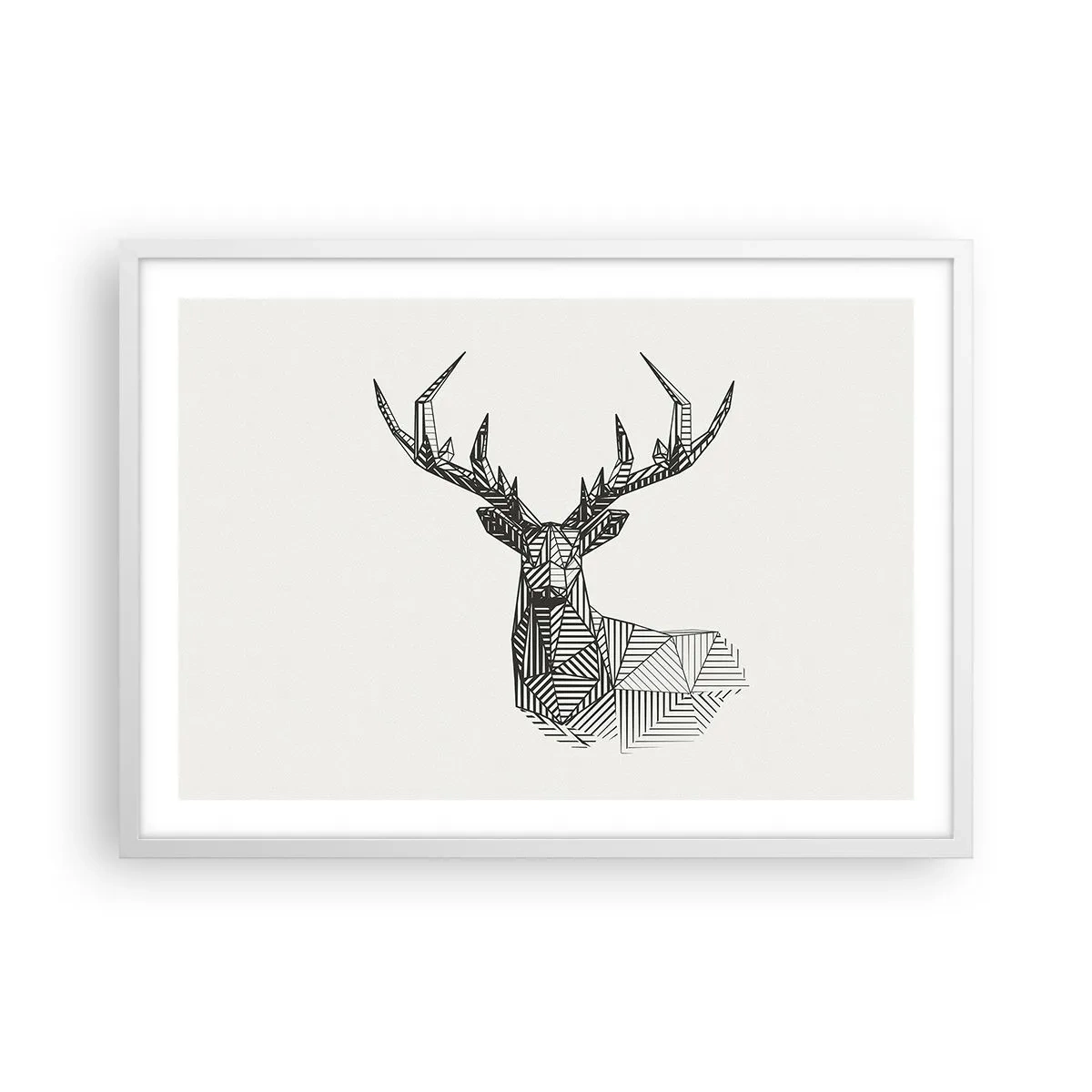 Poster in white frmae - Derr in Cubist Style - 70x50 cm