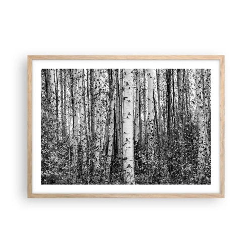 Poster in light oak frame - Birch Colonnade - 70x50 cm