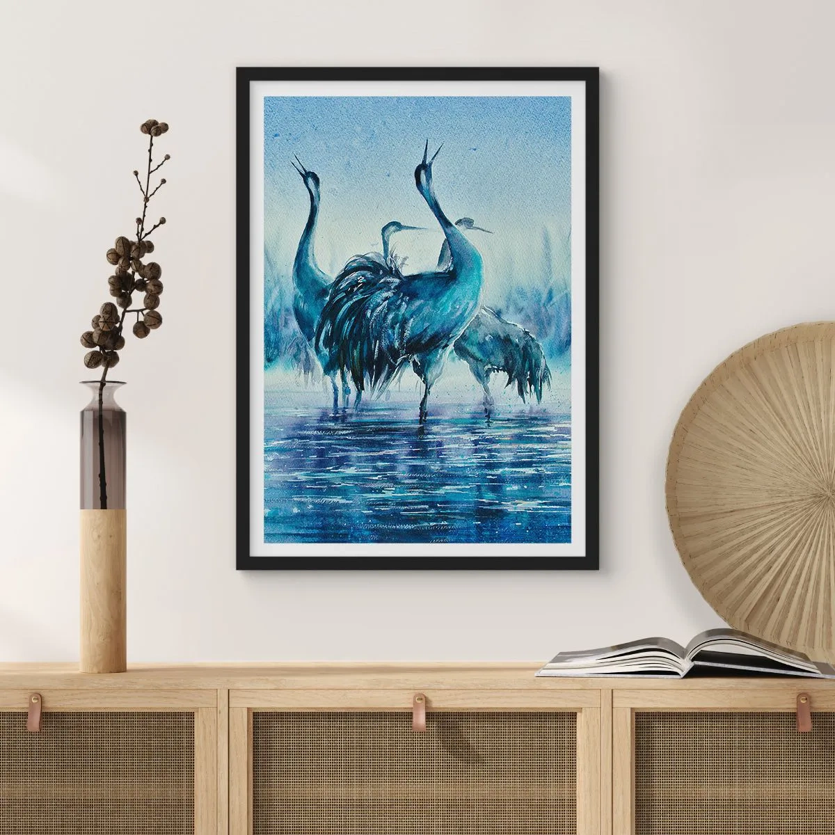 Poster in black frame - Morning Encounter - 40x50 cm