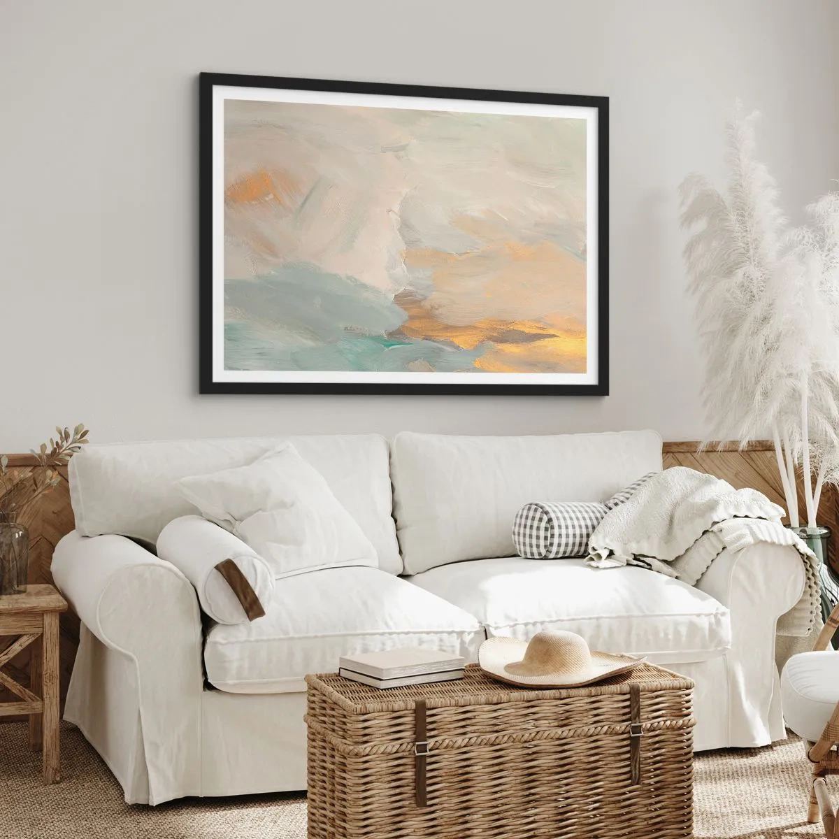 Poster in black frame - Abstract: Land of Gentleness - 100x70 cm