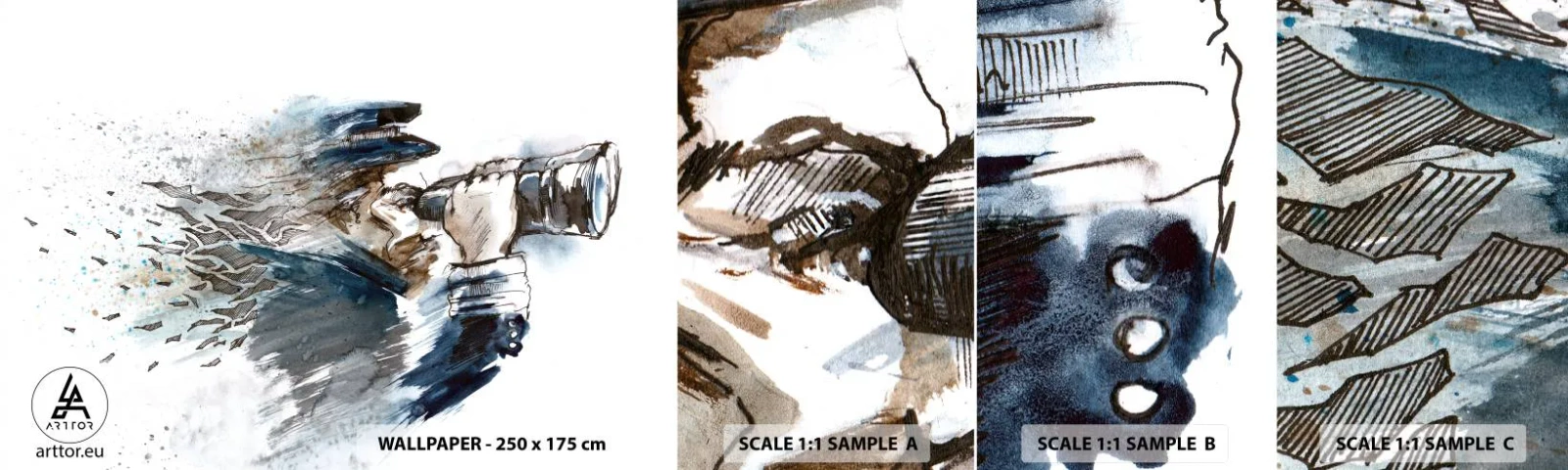 Photo Wallpaper Sample Self-Adhesive Deluxe Sticker - Ten on the Beaufort Sclae - Abstraction, Sailor, Captain - 100x30 cm