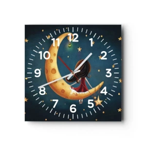 Wall clock - Clock on glass - Once Upon a Time… - 40x40 cm
