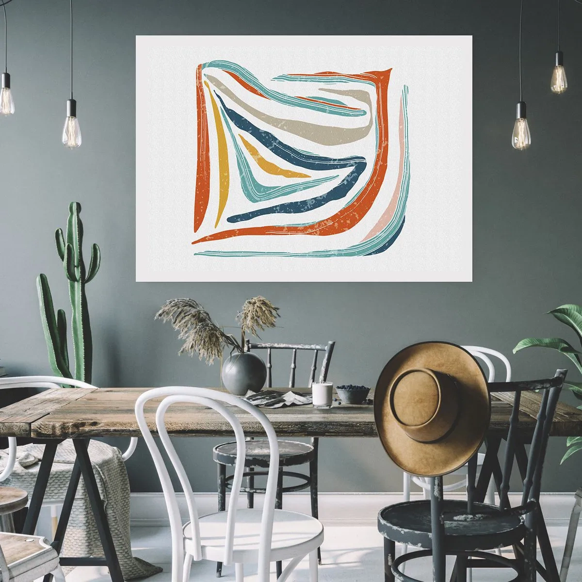 Poster - Abstract with a Friendly Smile - 100x70 cm