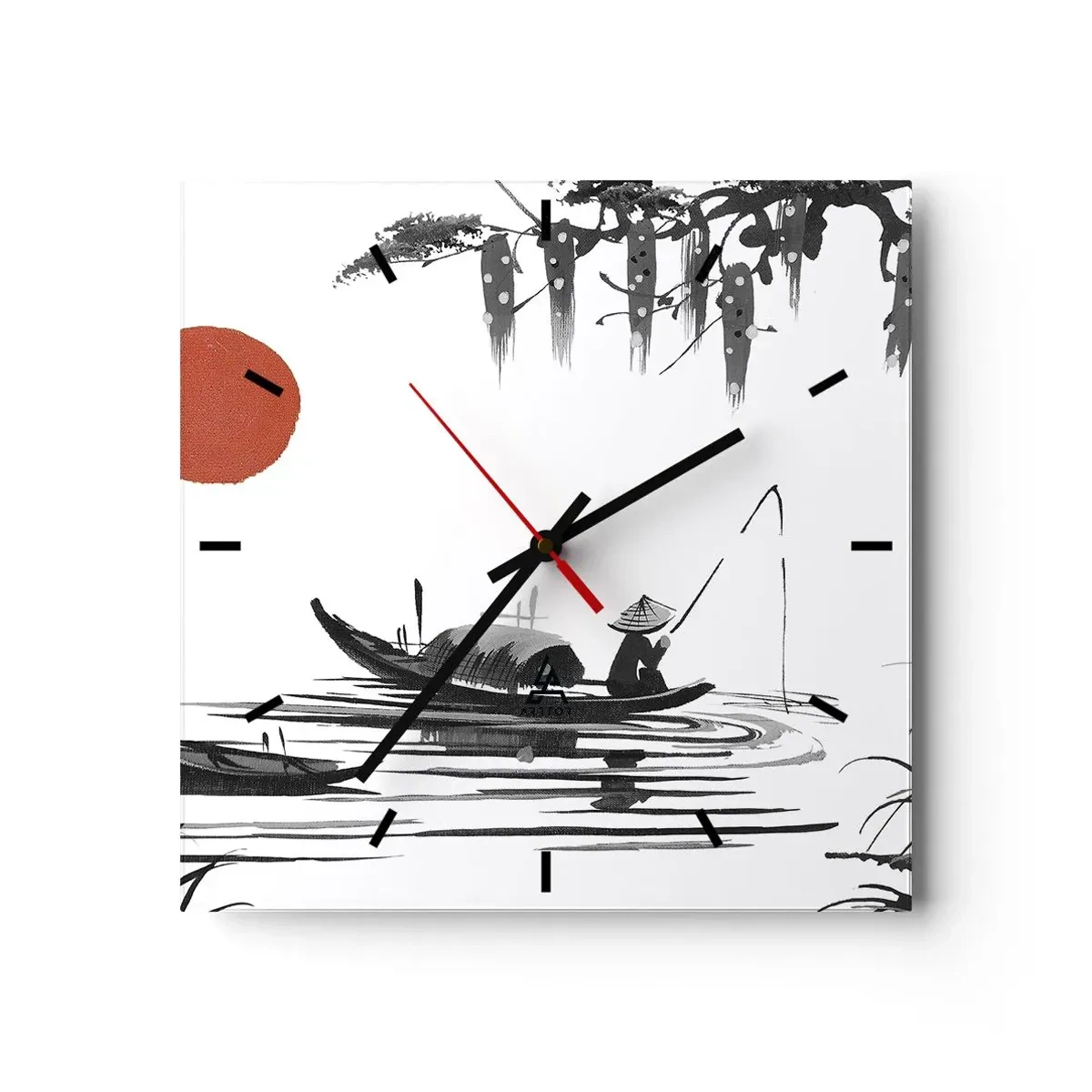Wall clock - Clock on glass - Asian Afternoon - 30x30 cm