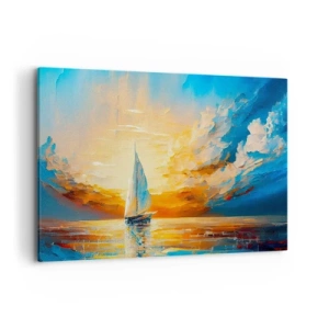 Canvas picture - Sailing in Gold - 120x80 cm