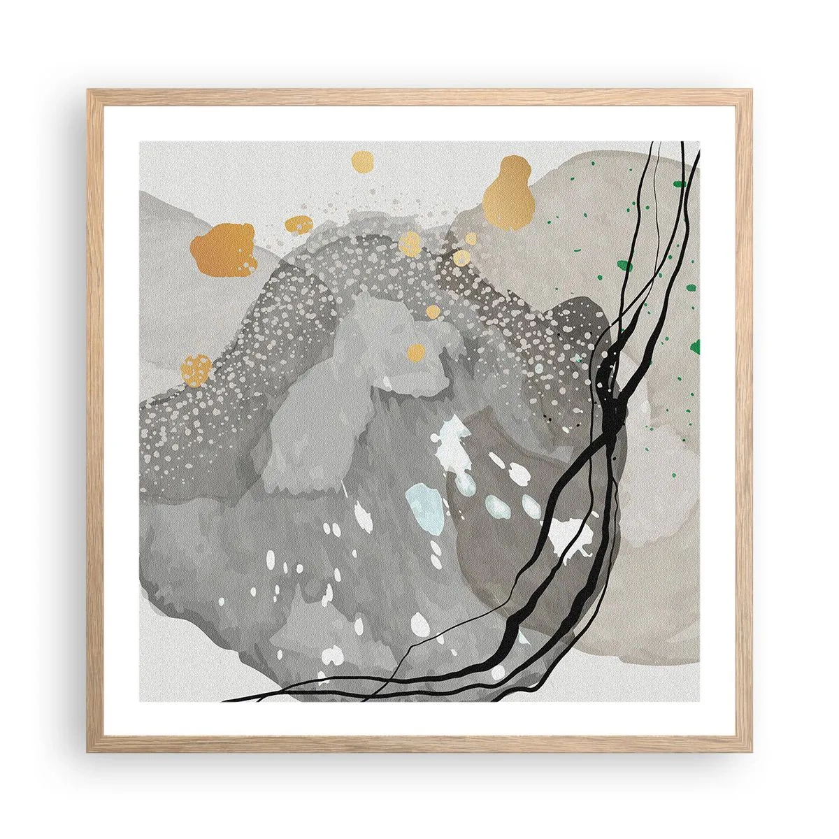 Poster in light oak frame - Organic Composition - 60x60 cm