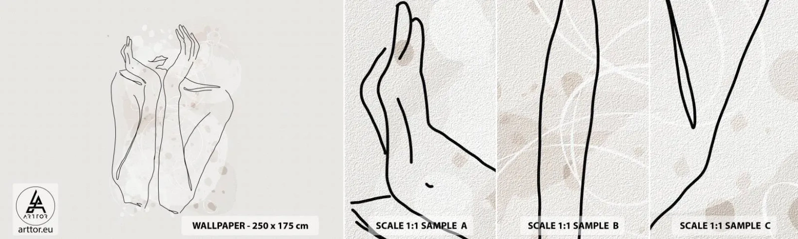 Photo Wallpaper Sample Standard Eco - Dreamful Moment - Graphics, Woman, Piece - 100x30 cm