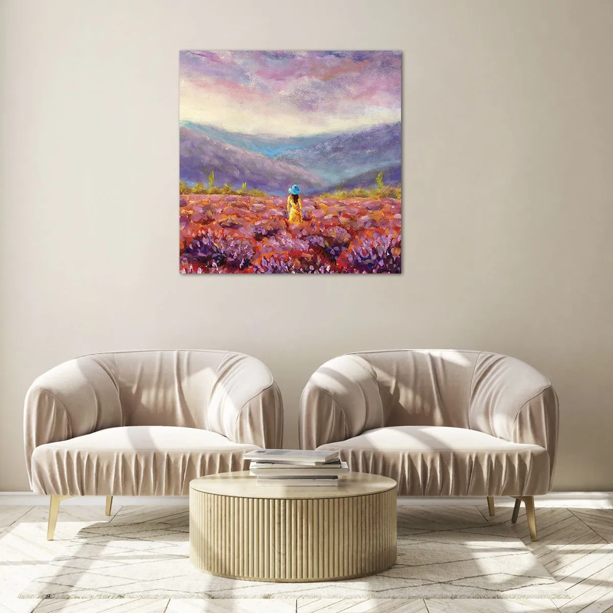 Glass picture - In Lavendar World - 50x50 cm