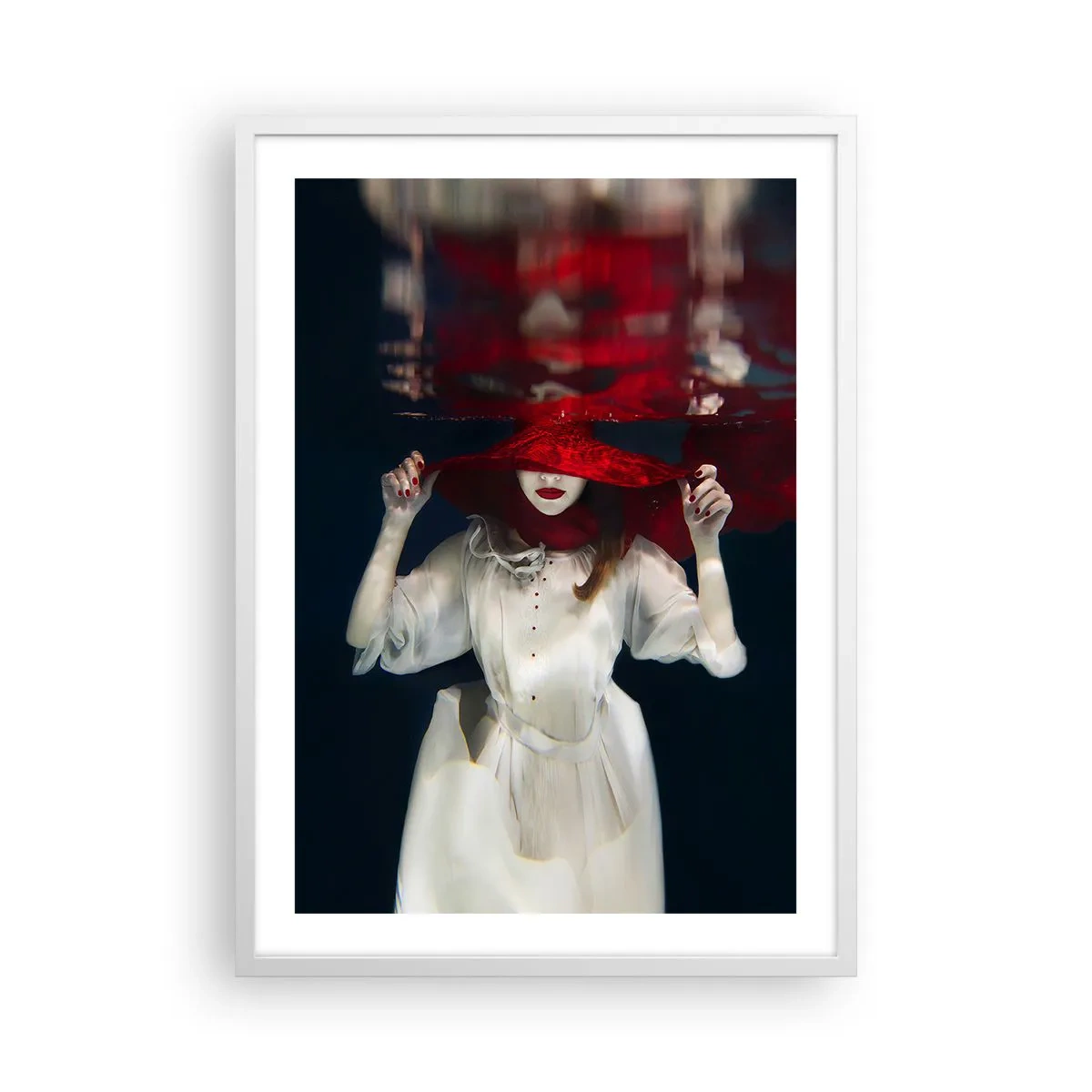 Poster in white frmae - Mysterious Woman - 50x70 cm
