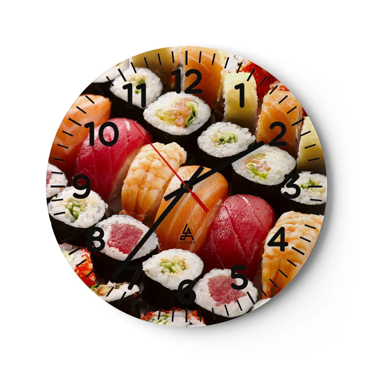Wall clock - Clock on glass - Colours and Flavours of Asia - 40x40 cm