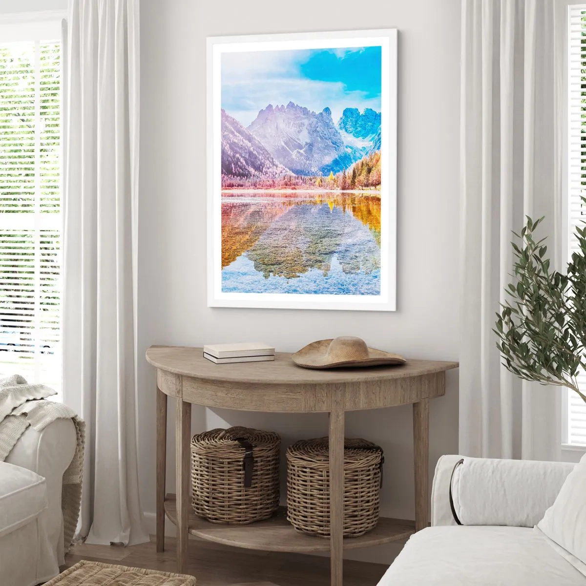 Poster in white frmae - It's Autumn in the Mountains - 50x70 cm