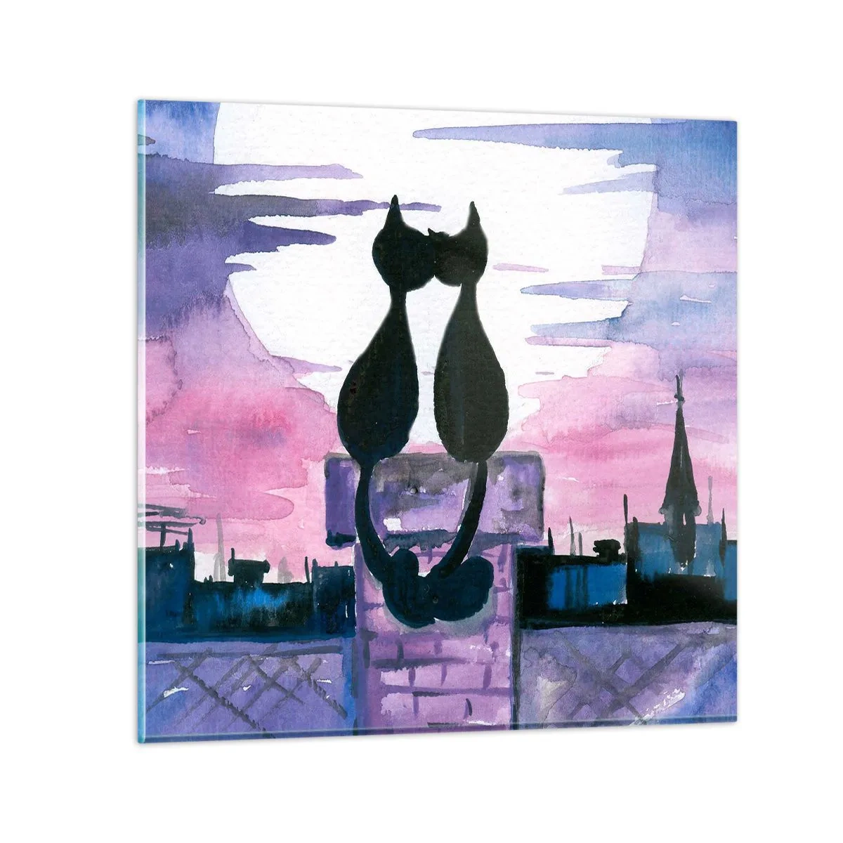 Glass picture - Rendezvous under the Moon - 50x50 cm