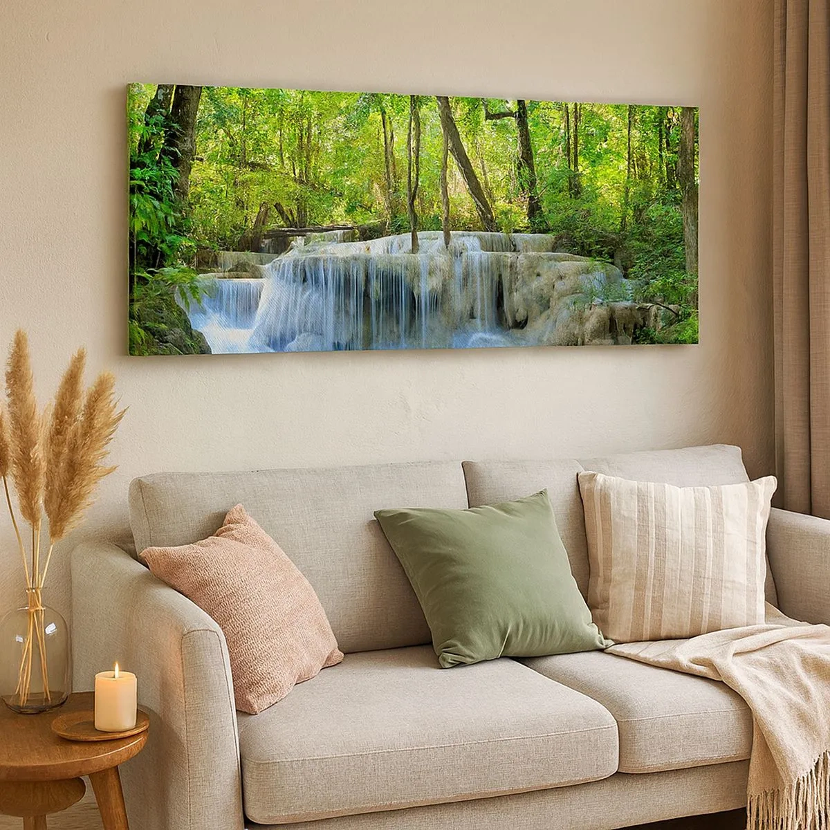 Canvas picture - Drowning in Turquoise and Green - 100x40 cm