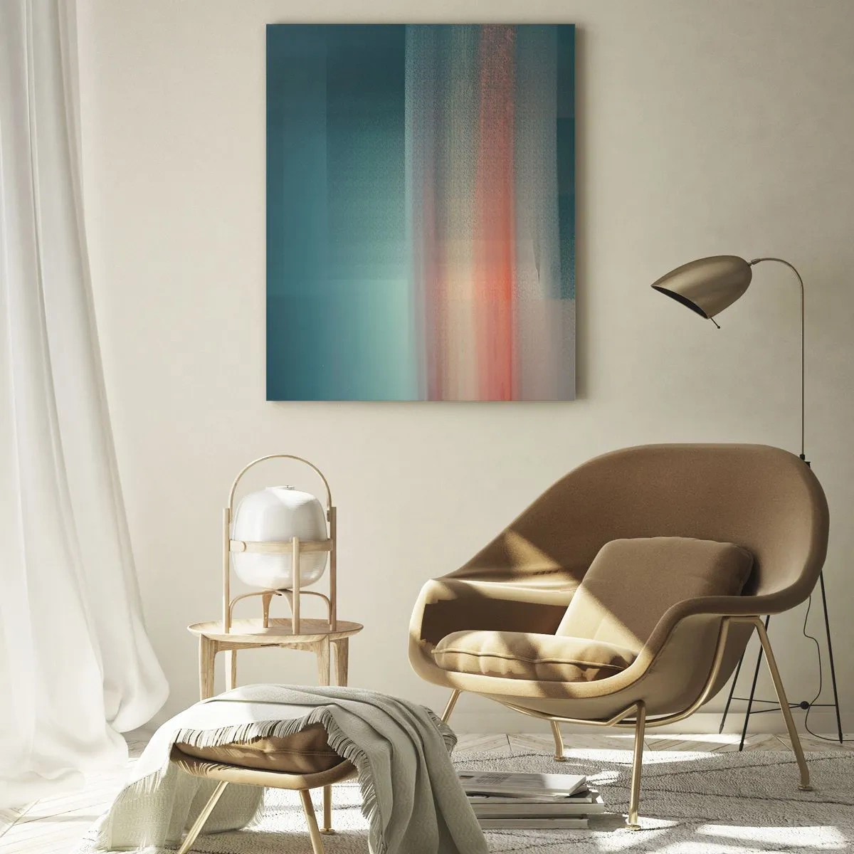 Glass picture - Abstract: Light Waves - 70x100 cm