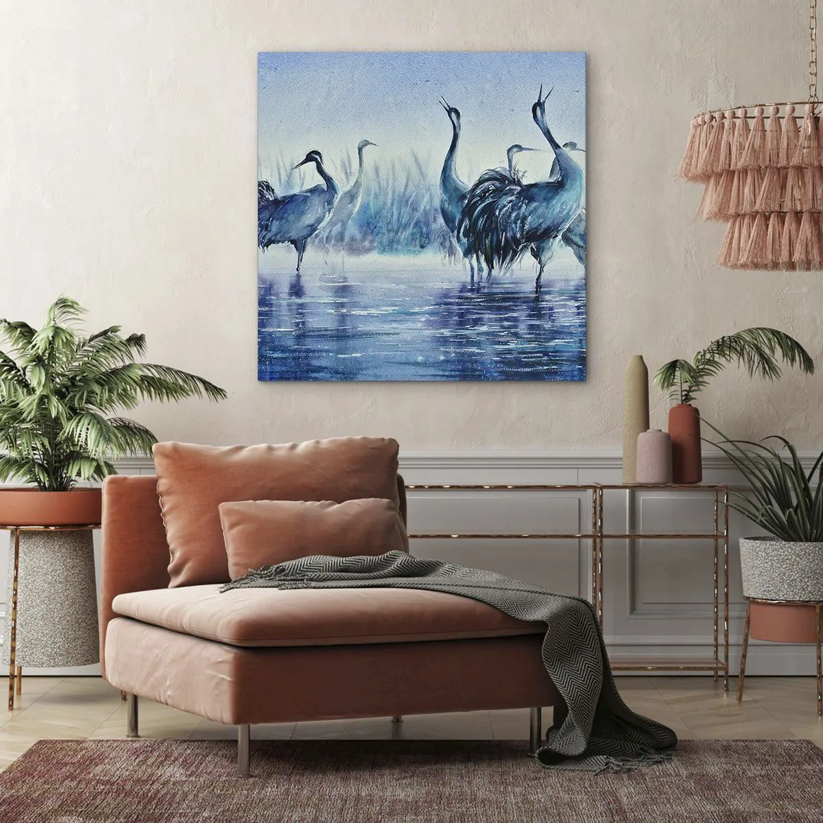 Canvas picture - Morning Encounter - 40x40 cm