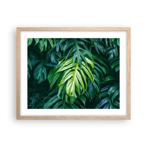 Poster in light oak frame - Immerse Yourself in Freshness - 50x40 cm