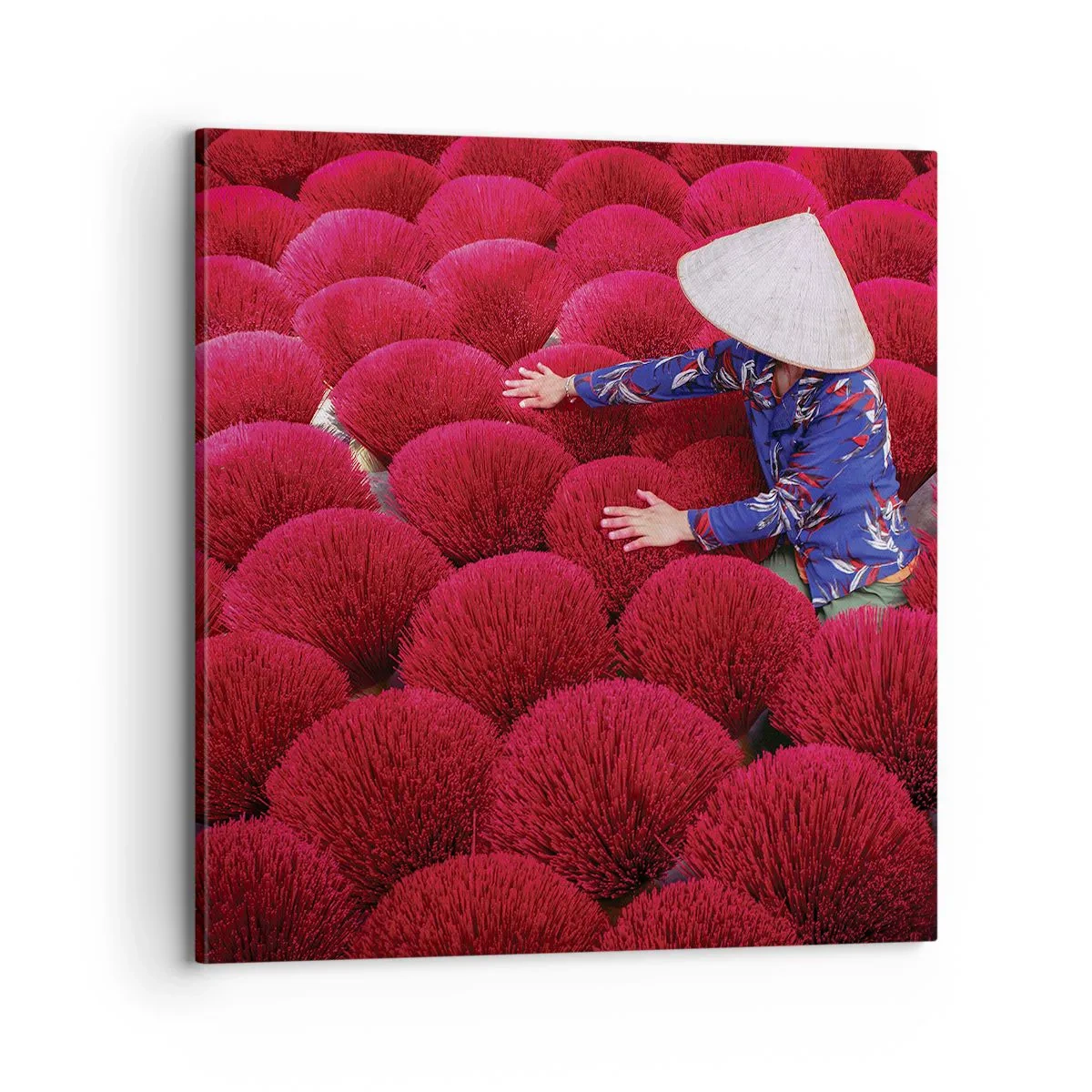 Canvas picture - In the Rice Field - 70x70 cm