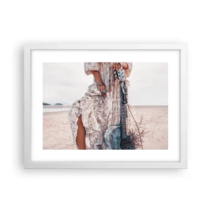 Poster in white frmae - Flower Chidlren on their Way - 40x30 cm