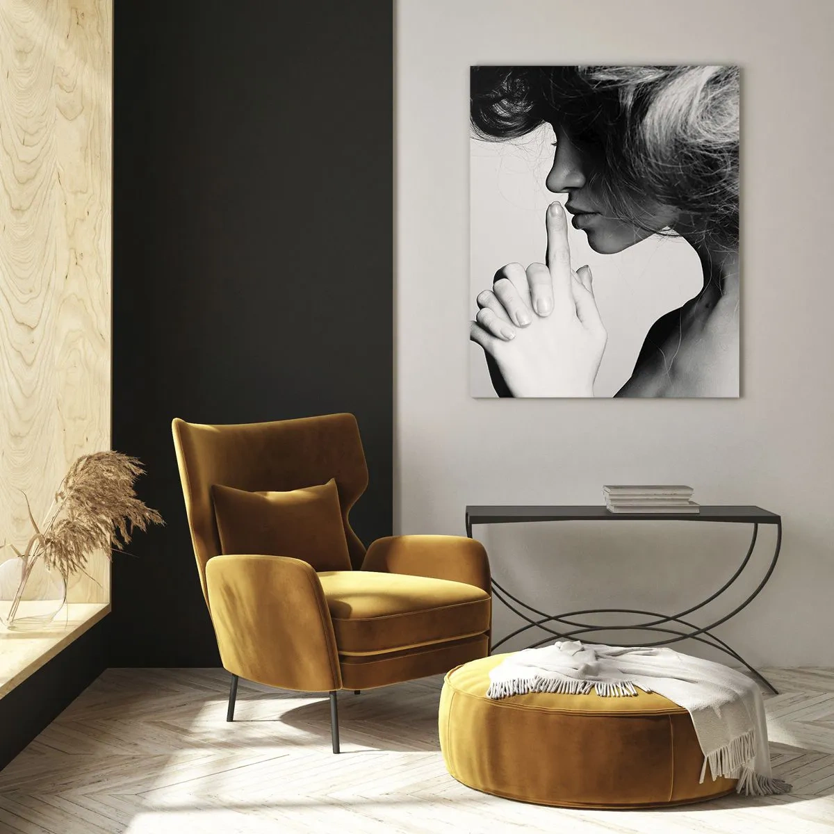Glass picture - Listening to Herself - 50x70 cm