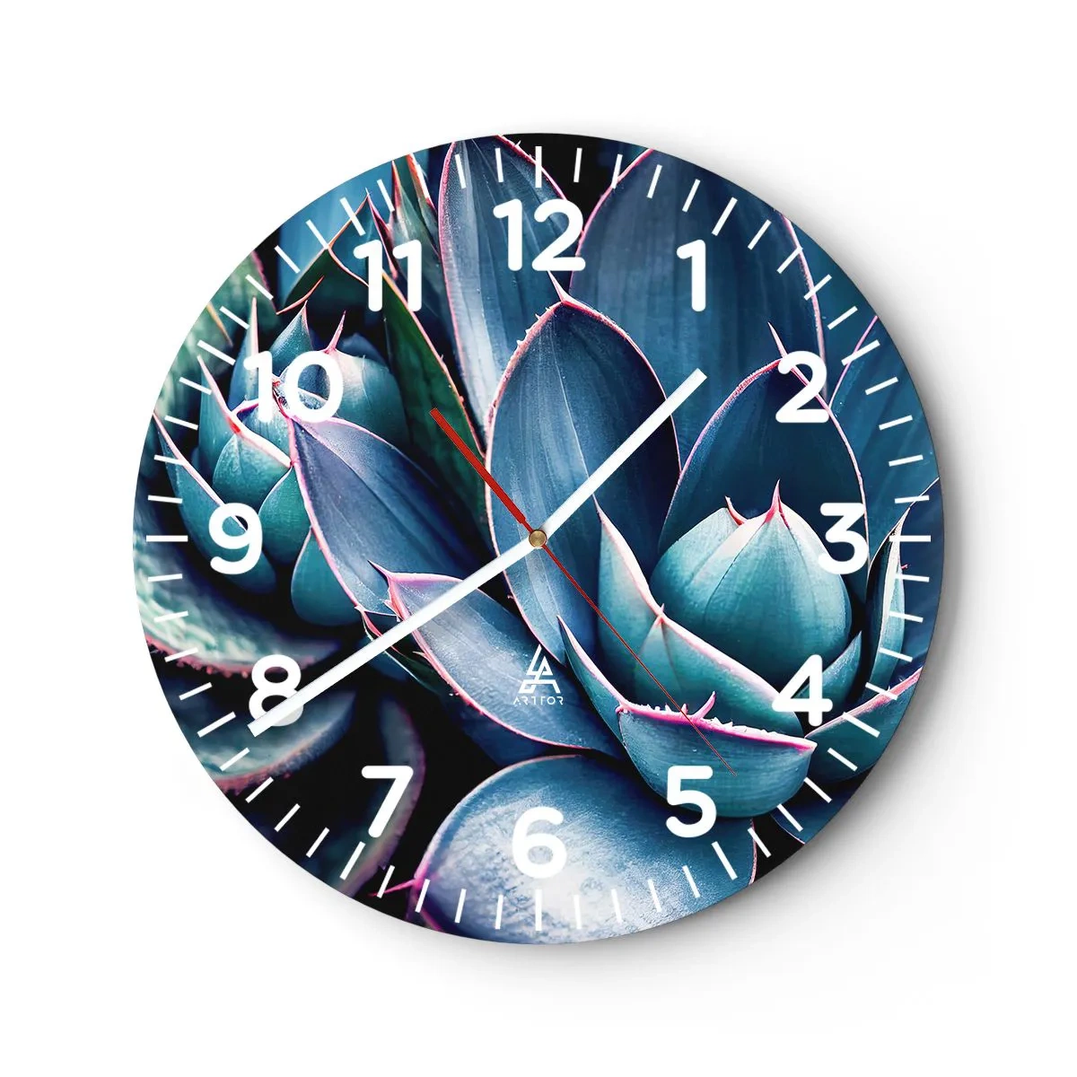 Wall clock - Clock on glass - Vital Strength - 30x30 cm