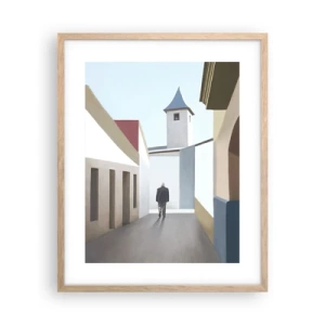 Poster in light oak frame - Sunny Walk - 40x50 cm