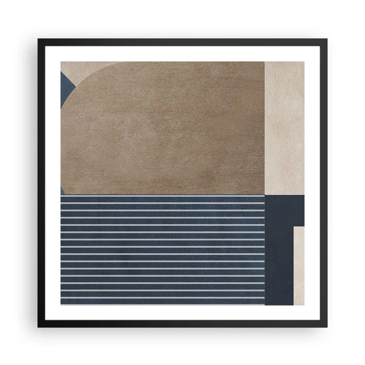 Poster in black frame - Composition of Simplicity and Curvature - 60x60 cm