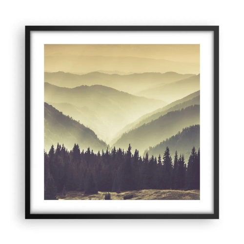 Poster in black frame - In a Faraway Land, Past the Mountains - 50x50 cm