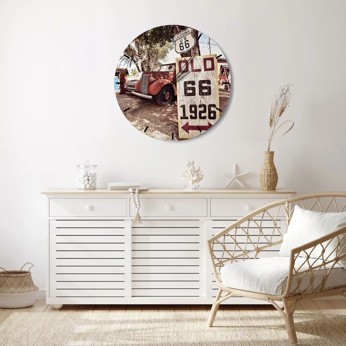 Wall clock - Clock on glass - Legend of an American Province - 40x40 cm