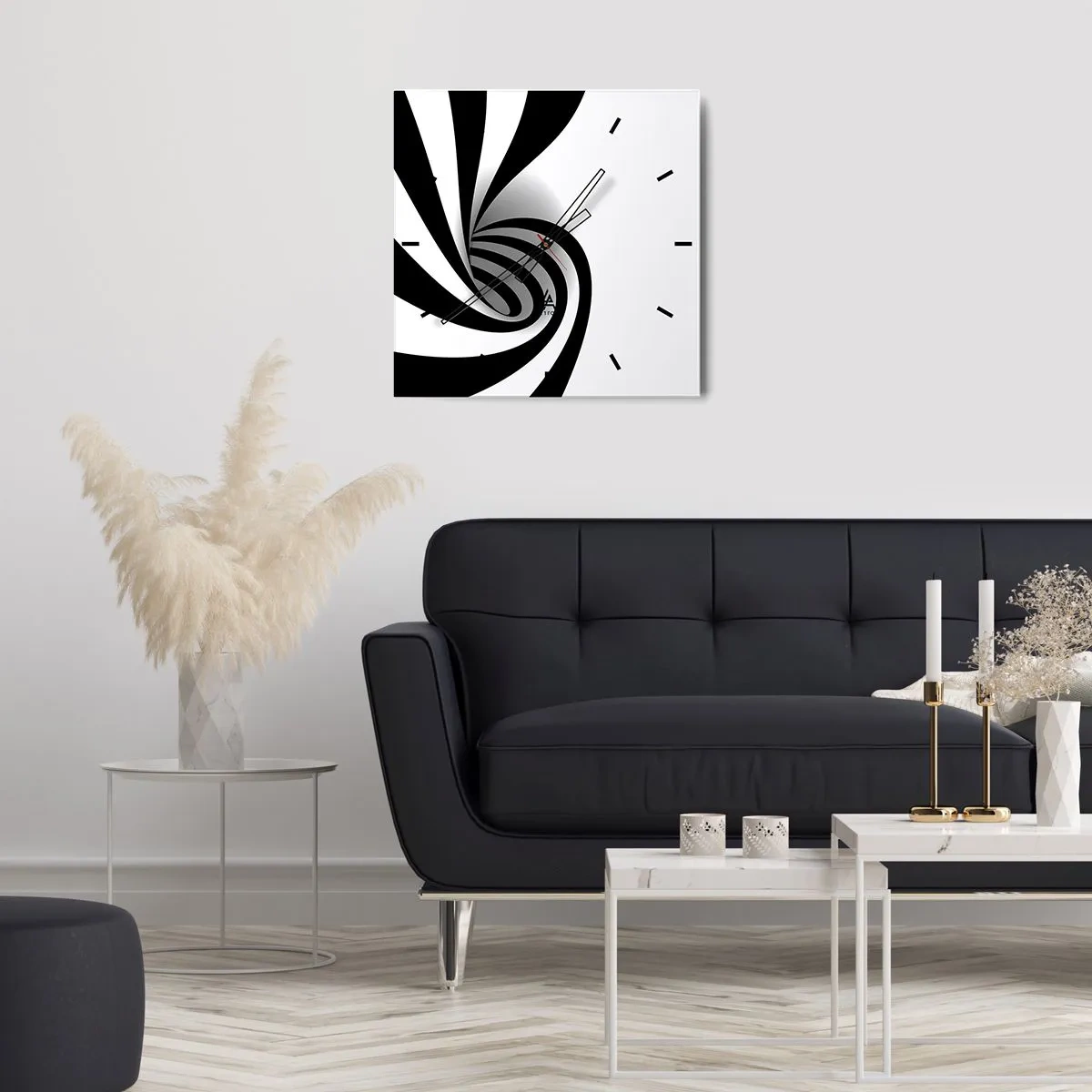 Wall clock - Clock on glass - And Yet It Turns - 30x30 cm