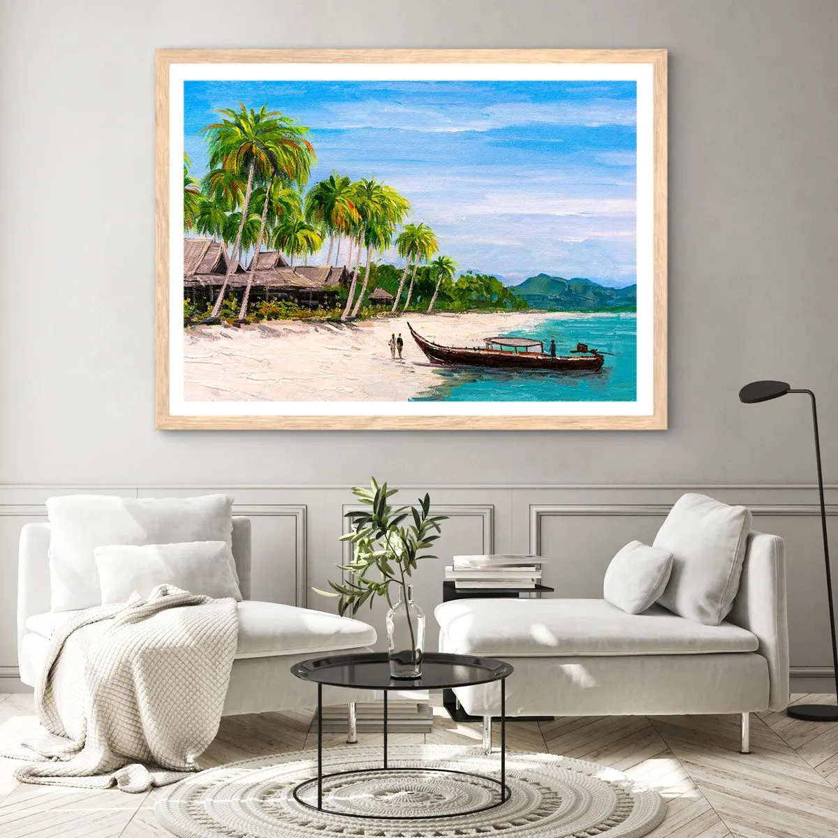 Poster in light oak frame - Exotic Dream - 70x50 cm