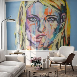 Self-Adhesive Photo Wallpaper Deluxe Sticker - Look Her Straight in the Eyes - Woman, Portrait of a Woman, Girl - 350x256 cm